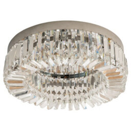 Homcom Crystal Ceiling Light Chandeliers For Living Room Bedroom Silver Tone - thumbnail 2