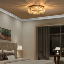 Homcom Crystal Ceiling Light Chandeliers For Living Room Bedroom Silver Tone - thumbnail 8