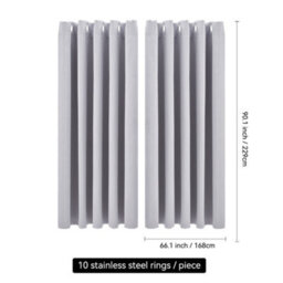 Living And Home 168Cmw Grey Grommet Top Polyester 100% High Precision Blackout Curtain Set (Only Curtain) - thumbnail 8