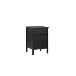 Birlea Axis 3 Drawer Fluted Bedside Cabinet Chest Table Black - thumbnail 2
