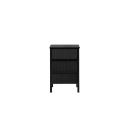 Birlea Axis 3 Drawer Fluted Bedside Cabinet Chest Table Black - thumbnail 3