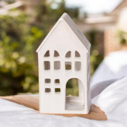 Minster House Tealight Holder - Ceramic - L11 X W8 X H21 Cm - Cement - thumbnail 1