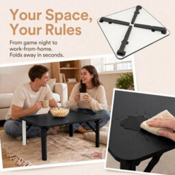 Black Compact Folding Table For Home & Office - thumbnail 3