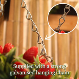Pair Of Best Artificial 38Cm Red Lush Tulip Hanging Basket Flower Topiary Ball - Weather & Fade Resistant - thumbnail 5