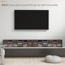 Homcom Set Of 2 Cd Storage Units With Adjustable Shelves Mocha Wood - thumbnail 8