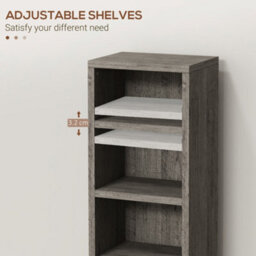Homcom Set Of 2 Cd Storage Units With Adjustable Shelves Mocha Wood - thumbnail 6