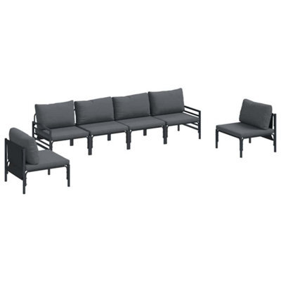 Berkfield Modern Garden Sofa Set 6 Pcs Anthracite Steel - image 1