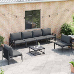 Berkfield Modern Garden Sofa Set 6 Pcs Anthracite Steel - thumbnail 5