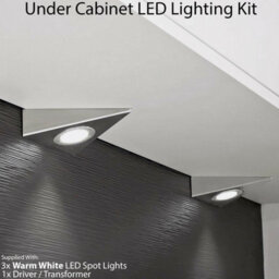 3-Pack Brushed Nickel Pyramid Under Cabinet Kitchen Lights With Driver Kit - Warm White Led - thumbnail 2
