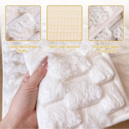 Darphe Rectangular Warm Beige Non-Slip Polyester Bath Mat 60X40Cm - thumbnail 8