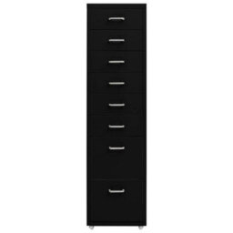 Berkfield Mobile File Cabinet Black 28X41X109 Cm Metal - thumbnail 2