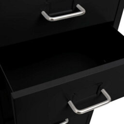 Berkfield Mobile File Cabinet Black 28X41X109 Cm Metal - thumbnail 6