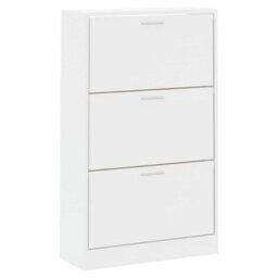 Berkfield Shoe Cabinet High Gloss White 63X24X103 Cm Engineered Wood - thumbnail 3