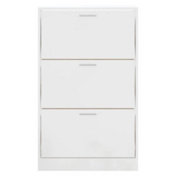 Berkfield Shoe Cabinet High Gloss White 63X24X103 Cm Engineered Wood - thumbnail 4