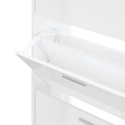 Berkfield Shoe Cabinet High Gloss White 63X24X103 Cm Engineered Wood - thumbnail 6