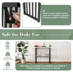 Costway 2-Tier Console Table White Faux Marble Sofa Table Modern Entryway Hallway Narrow Table - thumbnail 9