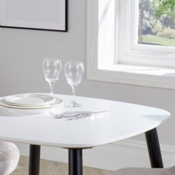 Core Products Aspen White 80Cm Square Dining Table With 2 White Plastic Curve Design Chairs - thumbnail 7