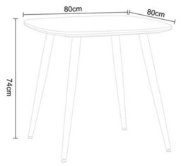 Core Products Aspen White 80Cm Square Dining Table With 2 White Plastic Curve Design Chairs - thumbnail 9