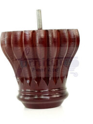 L&F Set Of 4 Replacement Furniture Bun Feet Antique Mahogany Turned Wooden Legs 110mm High M10 (10mm) - thumbnail 3
