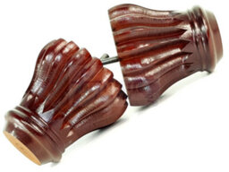 L&F Set Of 4 Replacement Furniture Bun Feet Antique Mahogany Turned Wooden Legs 110mm High M10 (10mm) - thumbnail 5