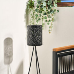 Ohs Carved Metal Solar Floor Lamp Outdoor Garden Light Auto Sensor - thumbnail 3