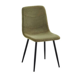 Fwstyle Evie Set Of 4 Green Linen Upholstered Black Steel Frame Dining Chairs - thumbnail 4