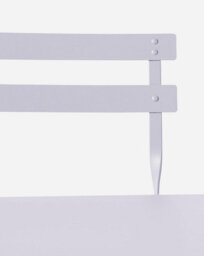Urbn-Living Urbnliving Lilac Colour 2 Folding Metal Chairs & Table Bistro Bar Patio Breakfast Furniture Set - thumbnail 4