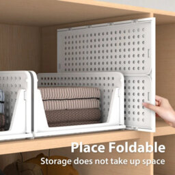 Stackable Wardrobe Folding Organiser Pantry Closet Shelf Rack Storage Box Drawer - thumbnail 6