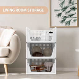 Stackable Wardrobe Folding Organiser Pantry Closet Shelf Rack Storage Box Drawer - thumbnail 3