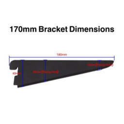 Afit Black Twin Slot Brackets 170mm - Pack Of 2 - Genuine 32mm Twin Slot Adjustable Wall Shelving - thumbnail 3