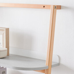 Sobuy Hstr02-Hg, 4 Tiers Bookcase Bookshelf Storae Display Shelf Ladder Shelf Wall Shelf, Grey And Natural,w65Xd38.2Xh169.3 - thumbnail 8