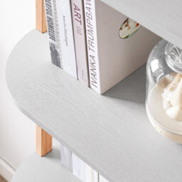 Sobuy Hstr02-Hg, 4 Tiers Bookcase Bookshelf Storae Display Shelf Ladder Shelf Wall Shelf, Grey And Natural,w65Xd38.2Xh169.3 - thumbnail 6