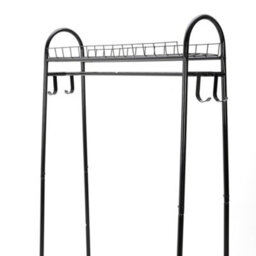 Living And Home Black Freestanding Metal Clothes Rack With Hooks - thumbnail 5