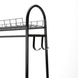 Living And Home Black Freestanding Metal Clothes Rack With Hooks - thumbnail 4