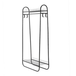 Living And Home Black Freestanding Metal Clothes Rack With Hooks - thumbnail 7