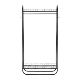 Living And Home Black Freestanding Metal Clothes Rack With Hooks - thumbnail 3