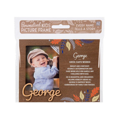 History & Heraldry Pre-Personalised Picture Frame With Child's Name And Meaning - George - For 8.5 X 11Cm Photo - Over 90 Titles Available - image 1