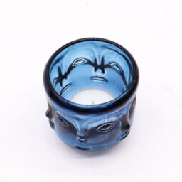 Serenityy Buddha Faces Candle Jar - Royal Blue - Glass Decorative Candle Holder For Shelves Tables And Mantels - thumbnail 2