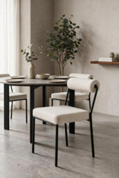 my furniture Set Of 2 Nosta Dining Chairs - Light Taupe - thumbnail 3