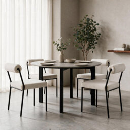 my furniture Set Of 2 Nosta Dining Chairs - Light Taupe - thumbnail 4