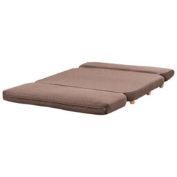 Beliani Sofa Bed 2 Seater Esbjerg Faux Linen Brown - thumbnail 5