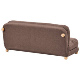 Beliani Sofa Bed 2 Seater Esbjerg Faux Linen Brown - thumbnail 6