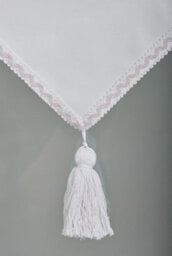 Furnished Luxury Linen Roller Blinds With Triangle Edge, Trimmable - White (W)130Cm X (L)165Cm - thumbnail 3