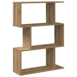 Walplus Room Divider Bookcase 3-Tier Artisan Oak 70X24X97 Cm Engineered Wood - thumbnail 7