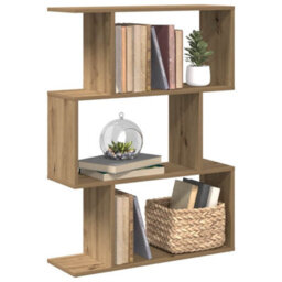 Walplus Room Divider Bookcase 3-Tier Artisan Oak 70X24X97 Cm Engineered Wood - thumbnail 1