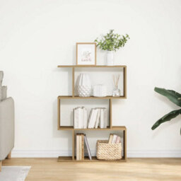 Walplus Room Divider Bookcase 3-Tier Artisan Oak 70X24X97 Cm Engineered Wood - thumbnail 4