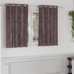 Berkfield Curtain With Curtains 2 Pcs Brown 140 X 140 Cm Velvet