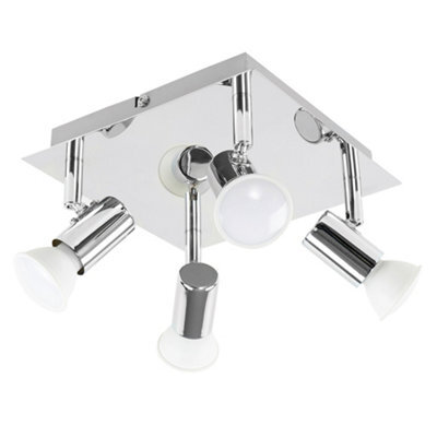Valuelights Modern Square Chrome 4 Way Gu10 Ceiling Spotlight - image 1