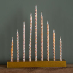 Samuel Alexander 26Cm Battery Operated Gold Light Up Christmas Candle Bridge With 9 Warm White Leds - thumbnail 3