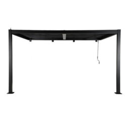 Sweeek - Lean To Pergola With Louvered Roof Aluminium 4 X 3M Palace Black - thumbnail 4